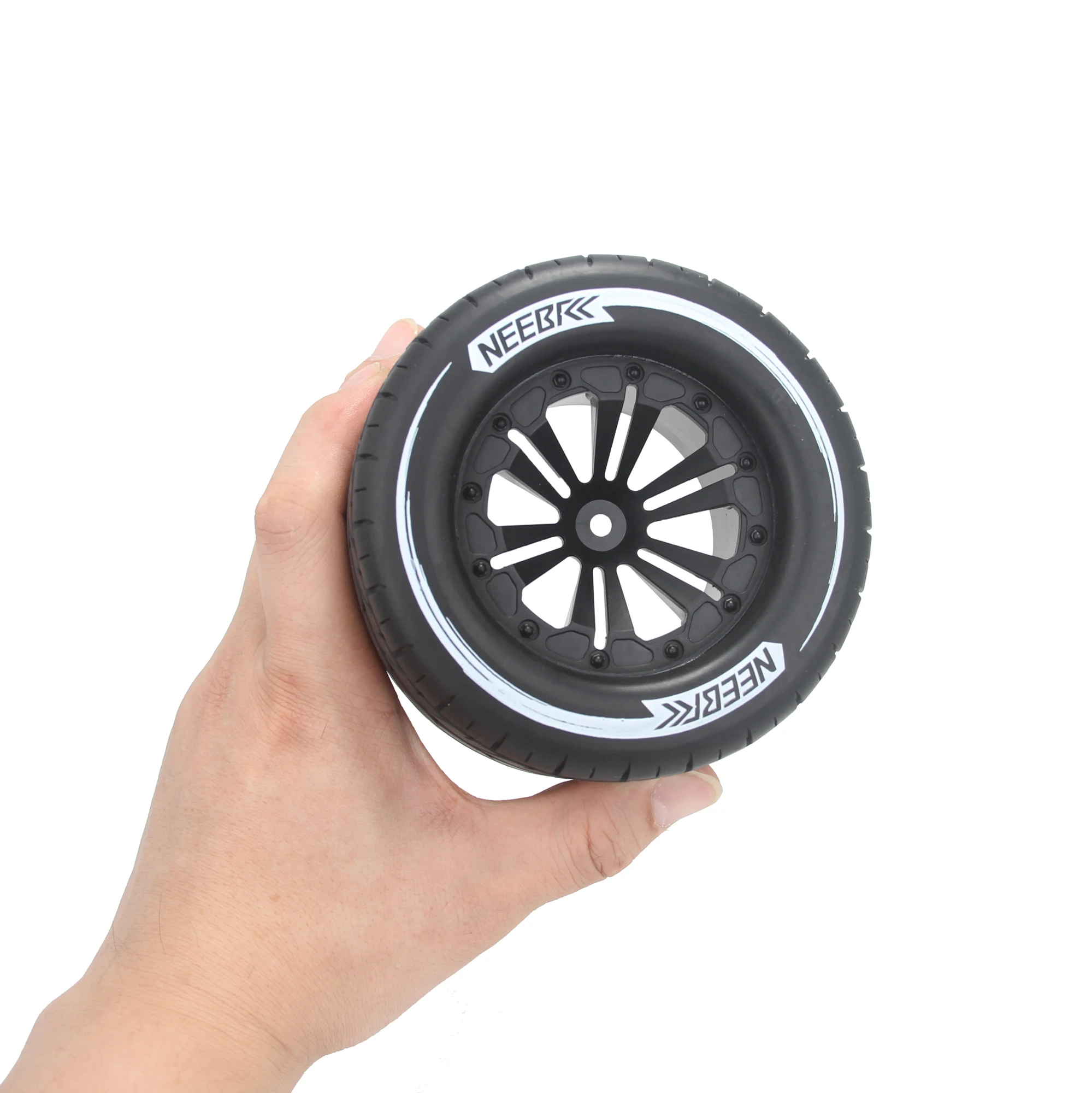 4個 115mm ゴムタイヤ ホイールリム ハブ 12mm 六角 1/10 RC モンスターカー オフロード バギー トラック レッドキャット HPI トラクサス サベージ Xs用