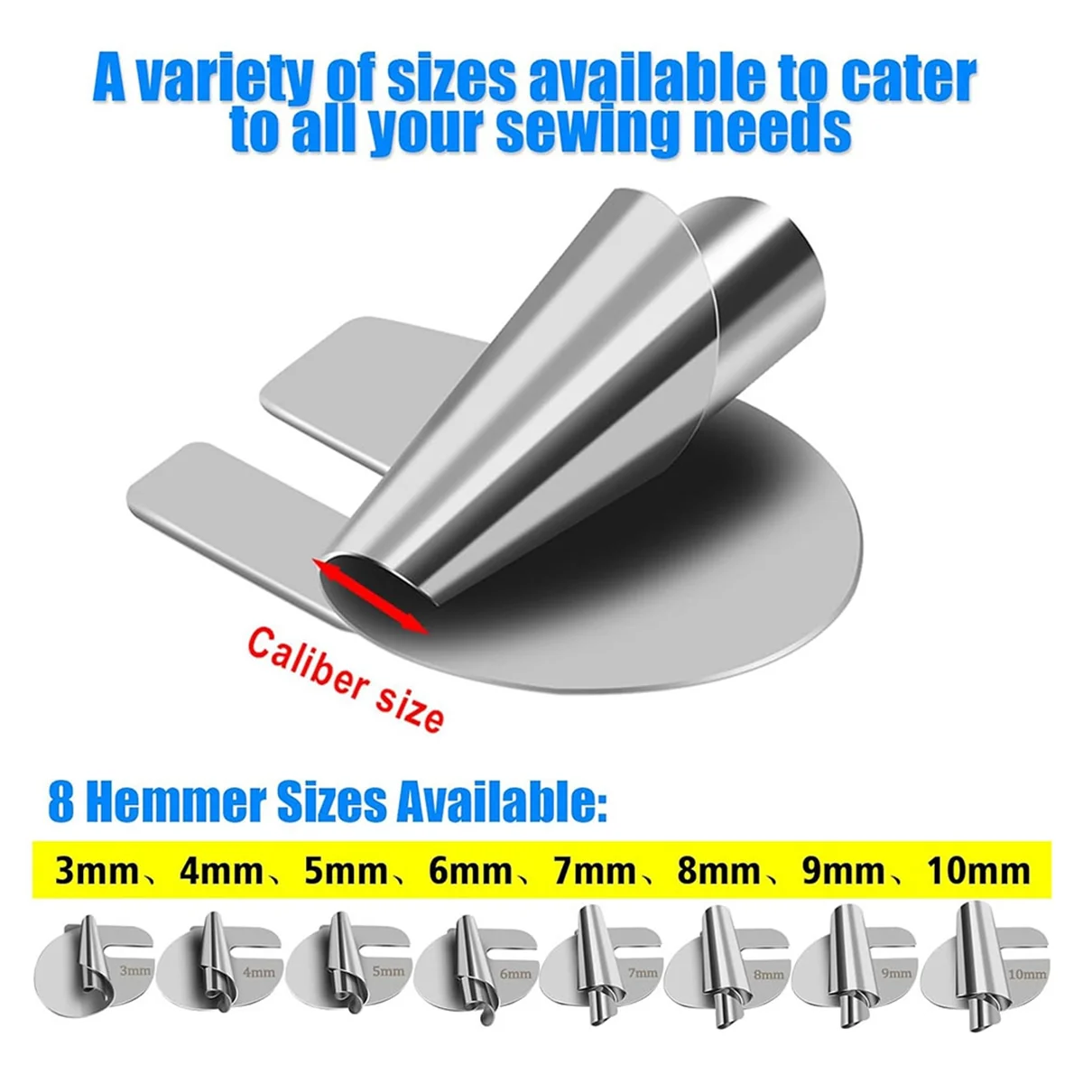 F-3C ミシンロールヘマーフットユニバーサル 5 ピース/パック 3 ミリメートル-7 ミリメートル湾曲スクロール、ミシン押えヘマーフット