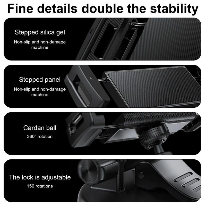 รถแดชบอร์ดกระจกแท็บเล็ต Mount Holder แดชบอร์ดหน้าต่างสำหรับ 4.7-12 นิ้ว