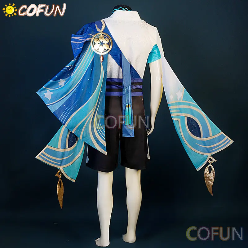 COFUN เกม Genshin Impact Wanderer ชุดคอสเพลย์ผู้หญิงหล่อแฟชั่น Combat Uniform กิจกรรม Party เล่นบทบาทวิกผมรองเท้า