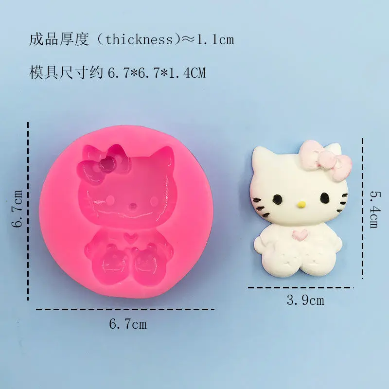 Cartoon Fun Hello Kitty Kuromi Silicone Mold Cute Fondant Cake Decorative Chocolate Mold Diy Aromatherapy Gypsum Candle Mold