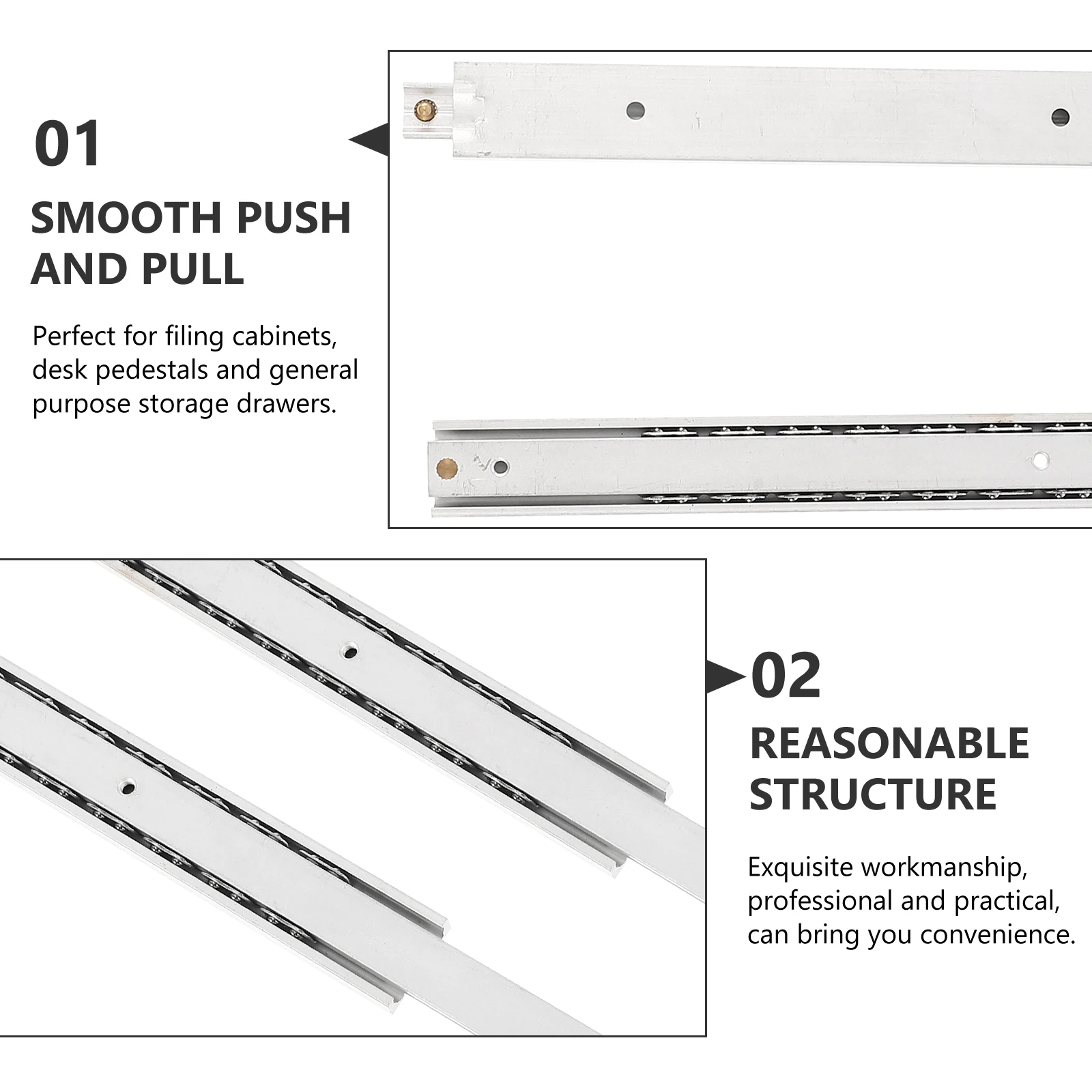 

200Mm Drawer Guides Thickened High-Grade Plate Deep Galvanized Surface Silent Ball Built-In Steel Ball Smooth Push Pull Sliding