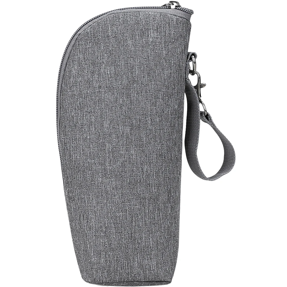 

Insulated Milk Bottle Bag Thermal Holder for Baby Stroller Portable Gray Oxford Cloth Travel Feeding Bottle Pouch