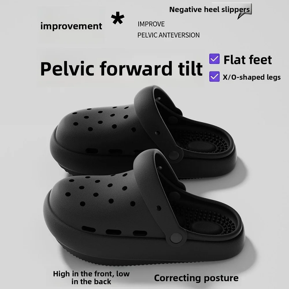 Negative heel hole shoes 2026 new external wear correction pelvic forward tilt anti slip arch support sandals