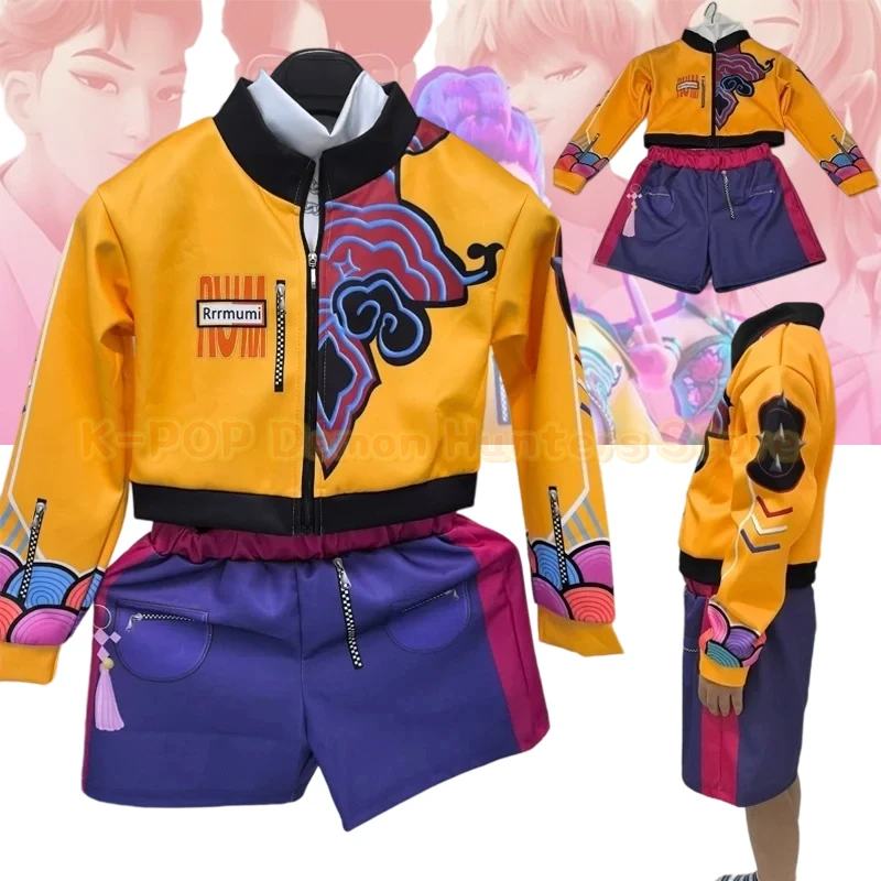

Anime KPop Demon Hunters Mira Zoey Rumi Cosplay Costume For Children Huntrix Uniform Full Set Top Pants Halloween Carnival Prop