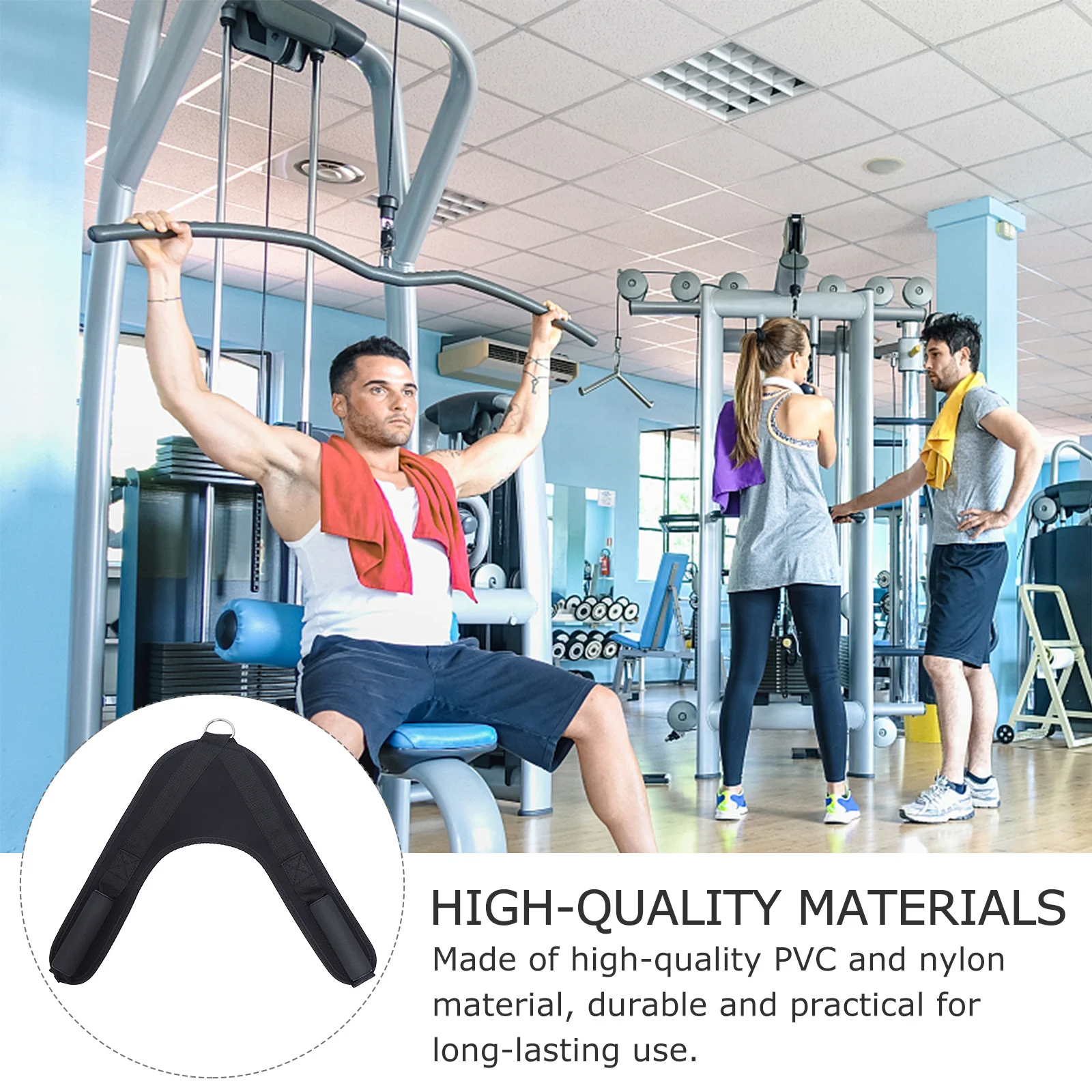 

1Pcs V-Shape Abdominal Harness Durable PVC Nylon Ab Fitness Strap Gym Home Workout Ab Exercise Accessory Abdominal Strap