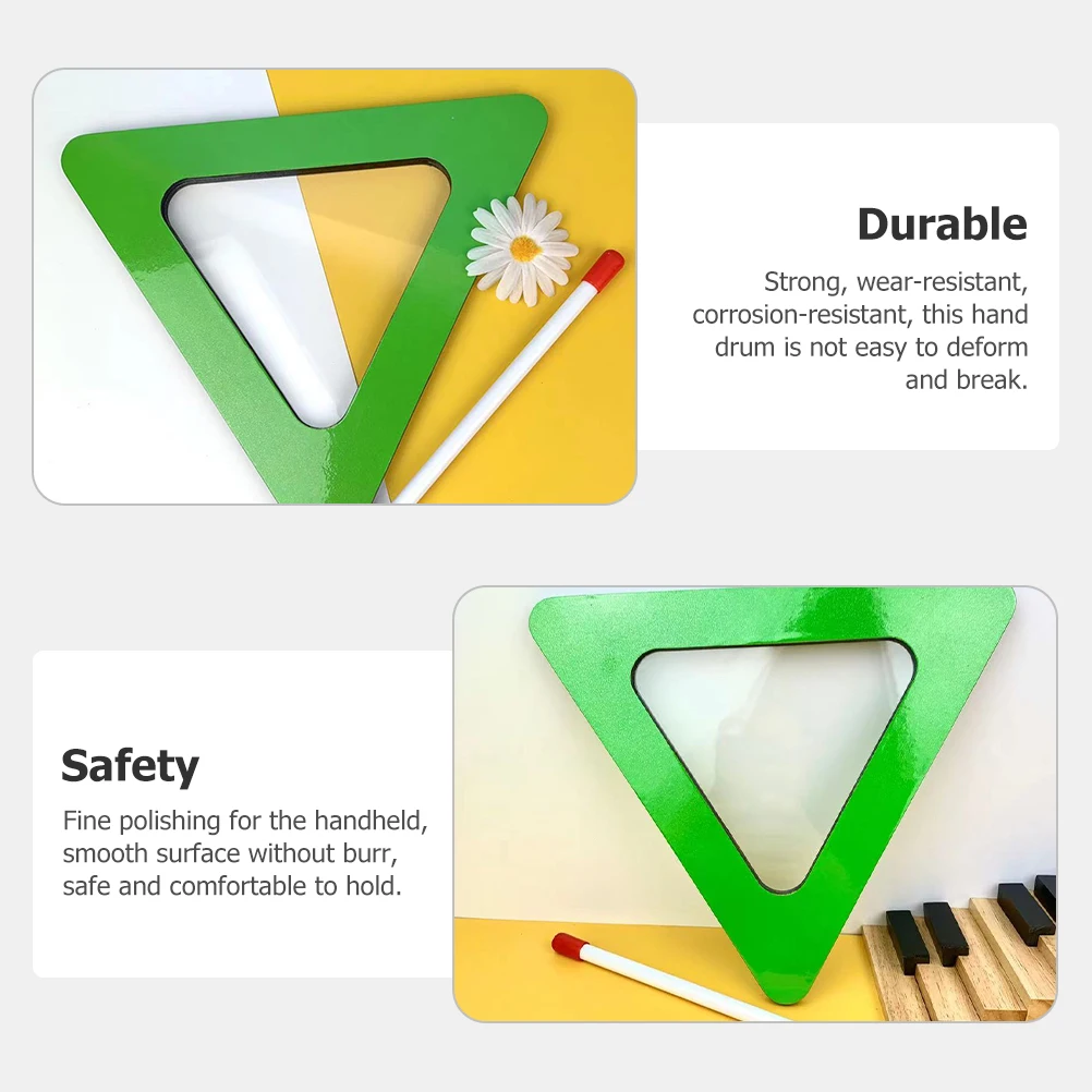 

Triangular Hand Triangular Hand Drum Kids Musical Instruments Smooth Surface Hold Percussion Toy
