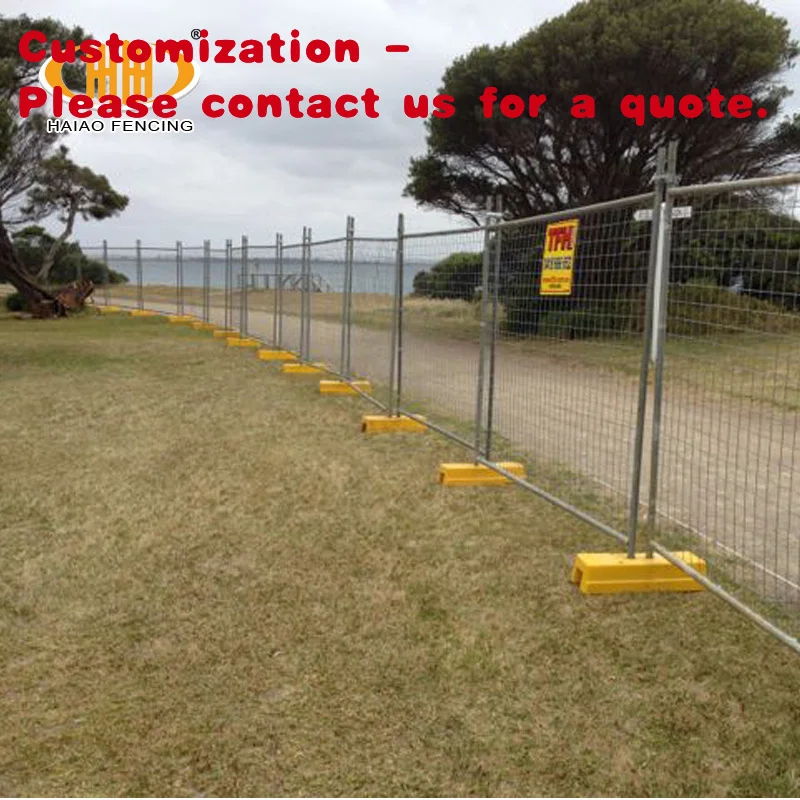 custom.HAIAO Galvanized Construction Temporary Fence Temporary Panels Portable Event Fencing Australia Sale