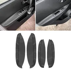 Black Leather Door Armrest Panel Cover For Nissan Qashqai J10 2007 2008 2009 2010-2015 Interior Door Armrest Surface Cover Trim