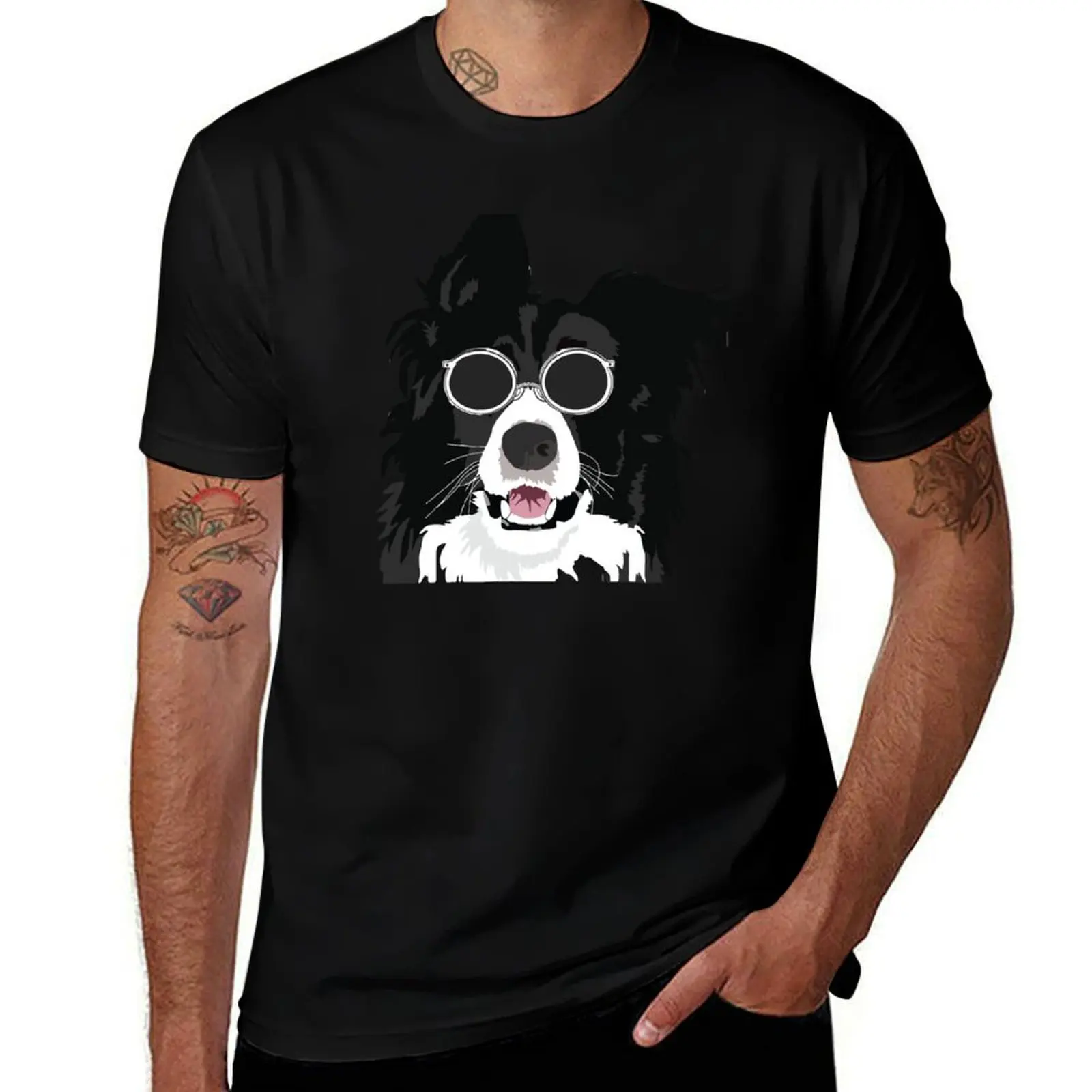 

Funny Border Collie Outdoor Sunglasses Dog Lover Gift T-Shirt cotton t shirts man 100% mens graphic t shirts T-shirt