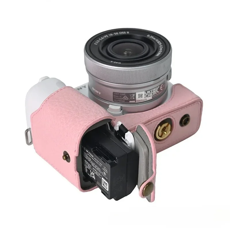 Kamera-Schutzhülle für Sony ZVE 10 II ZV-E10 Mark II zve 10 Cover Base Tasche Tasche Barrel Leder Schultergurt Hals Body Case