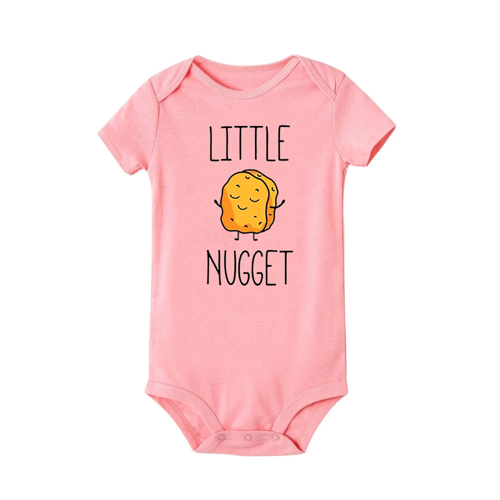 Little Nugget Baby ogłoszenie noworodek Body letnie chłopcy dziewczęta Romper Body ciąża odsłonić ubrania niemowlę prezent na przyjęcie bociankowe