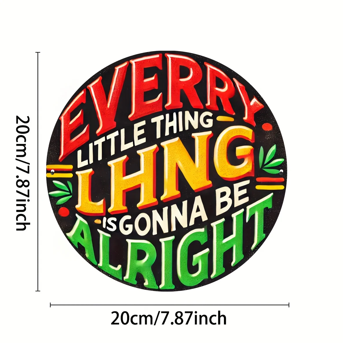 1pc Reggae-Inspired Iron Sign, 7.87