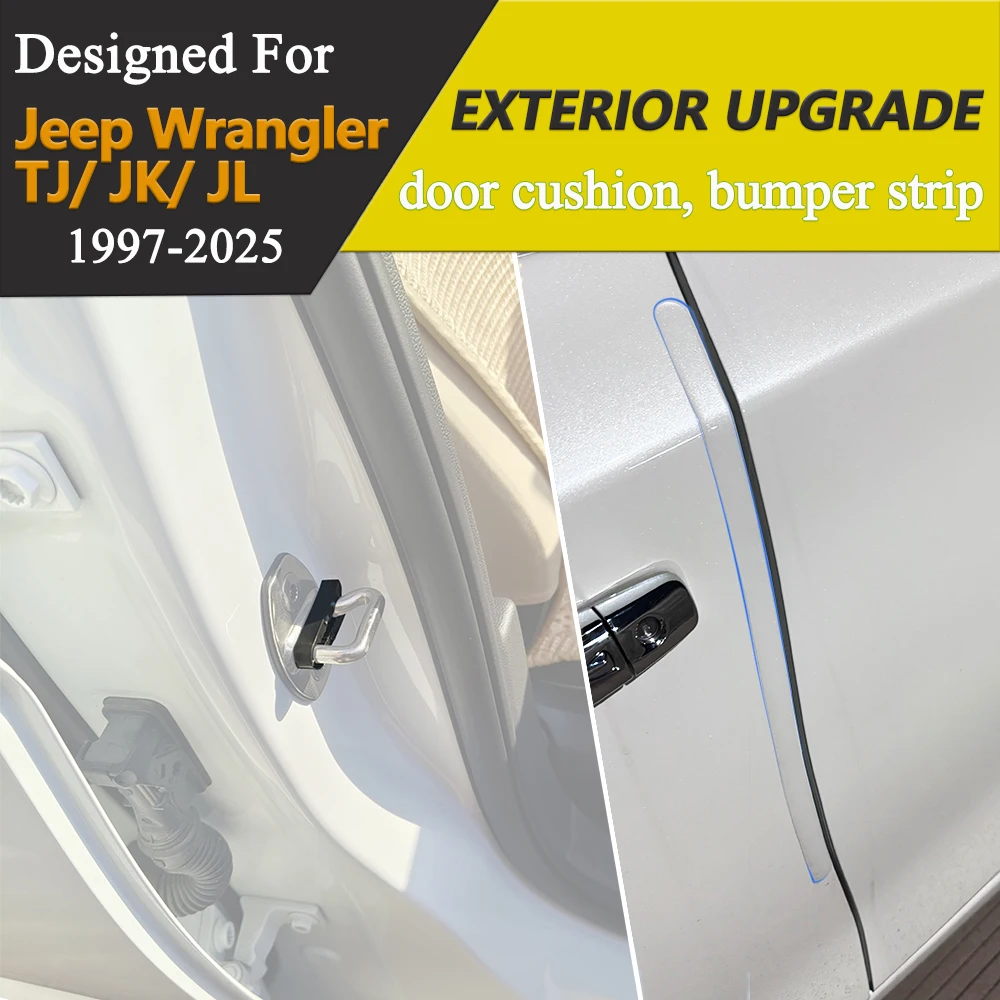 وسادة الباب امتصاص الصدمات وسادة الوفير شرائط ل جيب رانجلر TJ JK JL المصارع JT باب السيارة حامي العالمي اكسسوارات #2