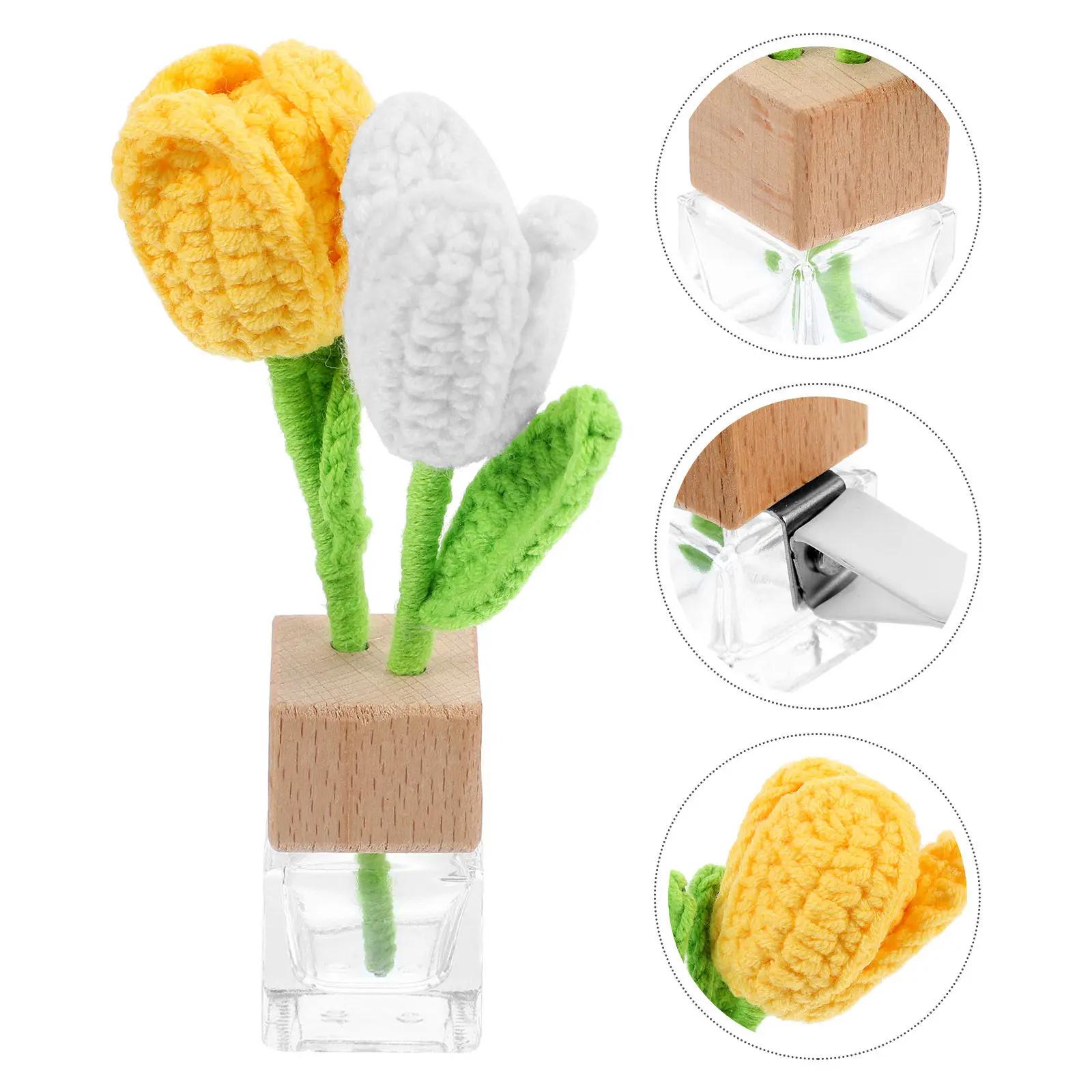 

Glass Diffuser Bottle Handmade Flower Decor Refillable Essential Oil Container For Home Bedroom Car Aromatherapy Mini Vase