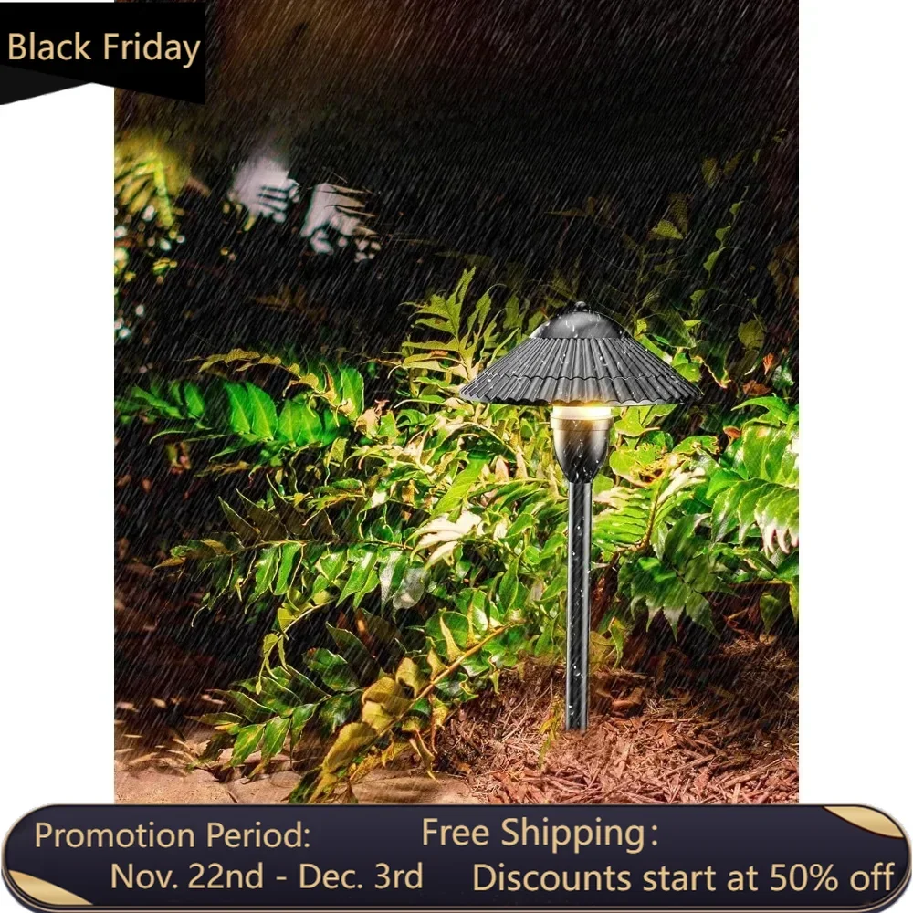 Low Voltage Landscape Pathway Lights, 5W Aluminum Outdoor LED Landscape Lighting, 12-24V 3000K Waterproof Wired Path Light