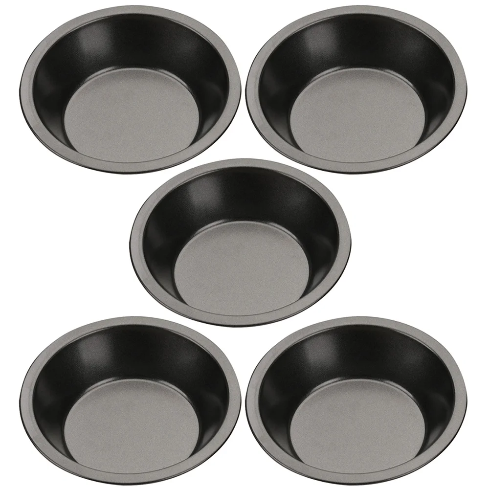 

5Pcs Carbon Steel Pizza Baking Pans Nonstick Round Oven Tray Kitchen Baking Pan for Bread Cake Dessert Individual Pie Tins