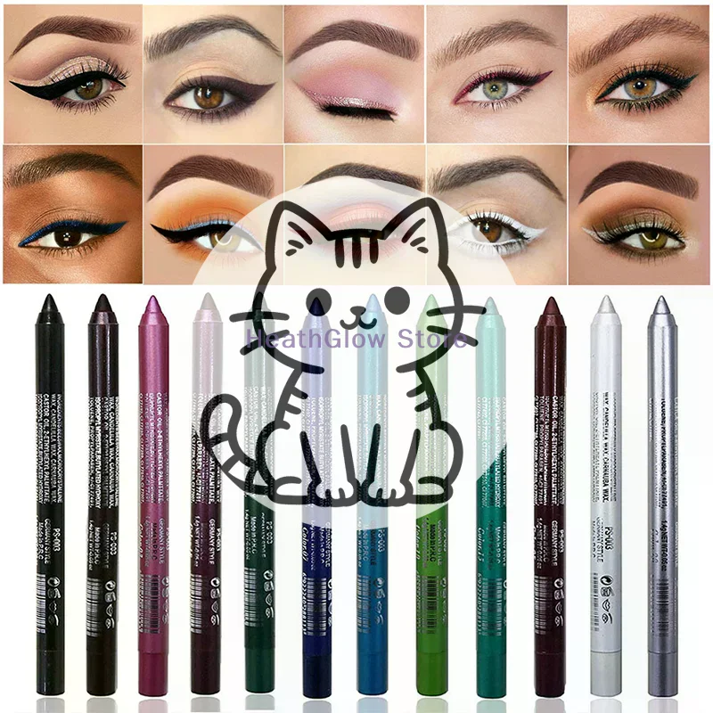 1 szt. 14 Kolorów Pisak do Cieni do Powiek Wielofunkcyjny Rozświetlacz Perłowy Brokatowy Eyeliner w Żelu Pisak do Makijażu Oczu Monochromatyczny Rozświetlacz