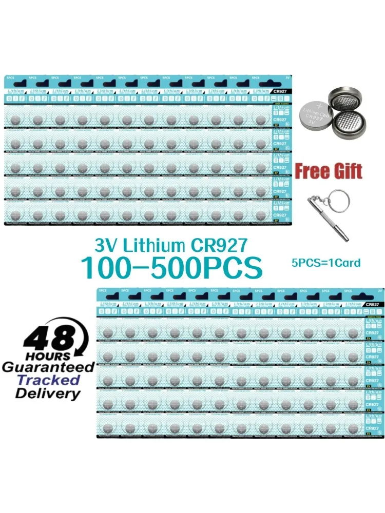 100-500 pièces 3V CR927 pile bouton au Lithium BR927 ECR927 LM927 5011LC KCL927 DL927 CR927-1W piles de montre à pile bouton