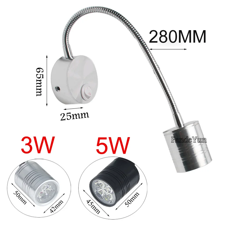 LED table desk lamp EU US Plug with Clip 3W 5W Flexible LED Reading lights Book Lamp 360 degree adjustment AC85-265V