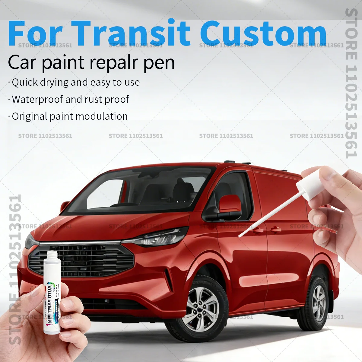

Кисть для ремонта краски, средство для удаления царапин, аксессуары для самостоятельного ремонта автомобиля, для Ford Transit Custom, черный, серый, синий, белый, красный, серебристый