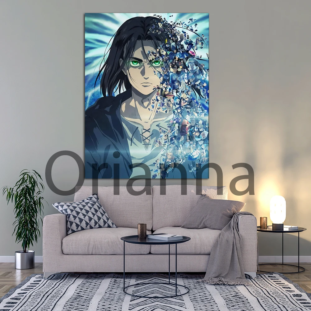 Attack On Titan Anime Poster|Hajime Isayama Manga Eren Prints |Decorative Wall Art Modular Pictures Poster Decor Canvas Painting