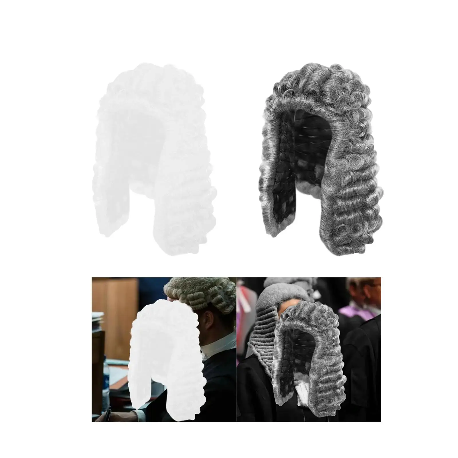 

Colonial Wig Cosplay Wig Adjustable Man Costume Long Wave Wig Adult Retro Wig for Weddings Theme Parties Dating