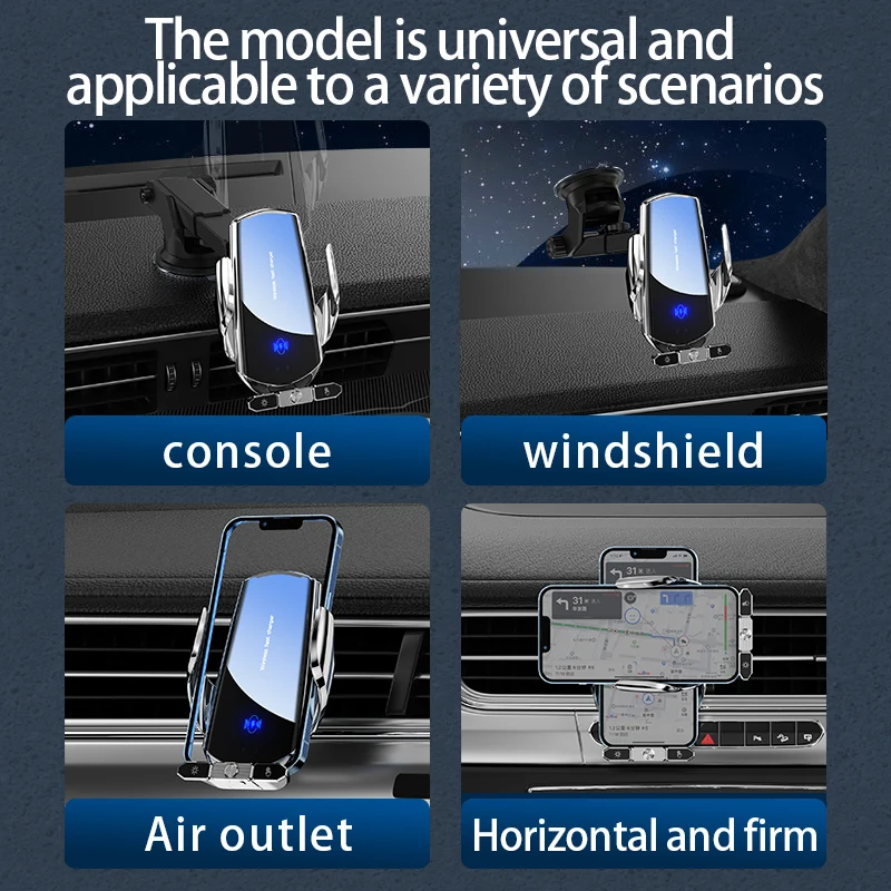Гравитационный автомобильный держатель, беспроводное зарядное устройство для телефона, зажим для вентиляционного отверстия, подставка для мобильного телефона, поддержка GPS для Iphone 14 13 12 X Xiaomi Samsung