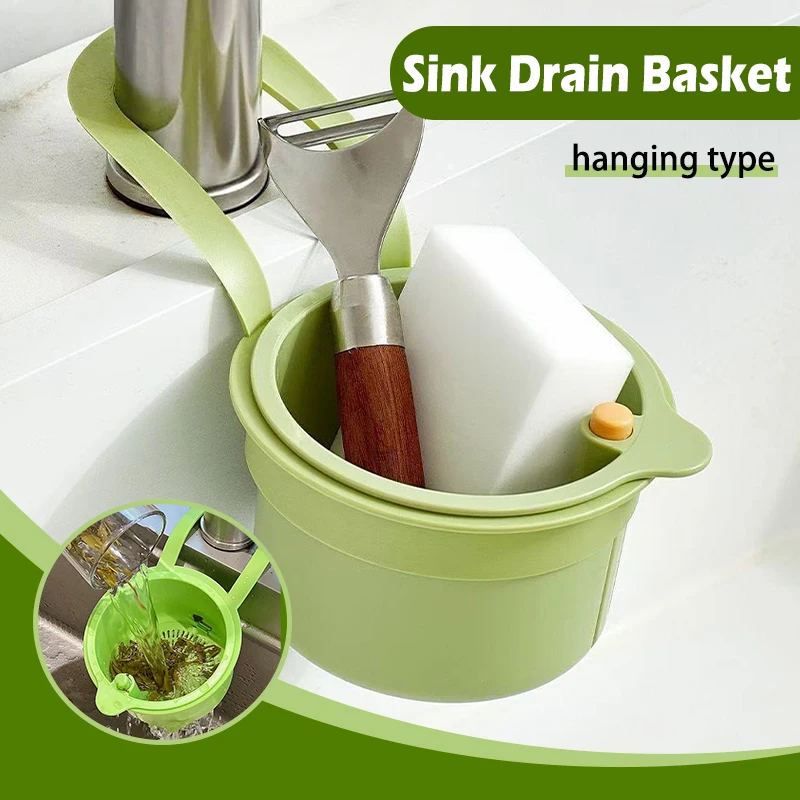 Multifunctional Creative Sink Hanging Strainer Basket Removable, Openable Bottom Lid Kitchen Waste Strainer Quick Drainer