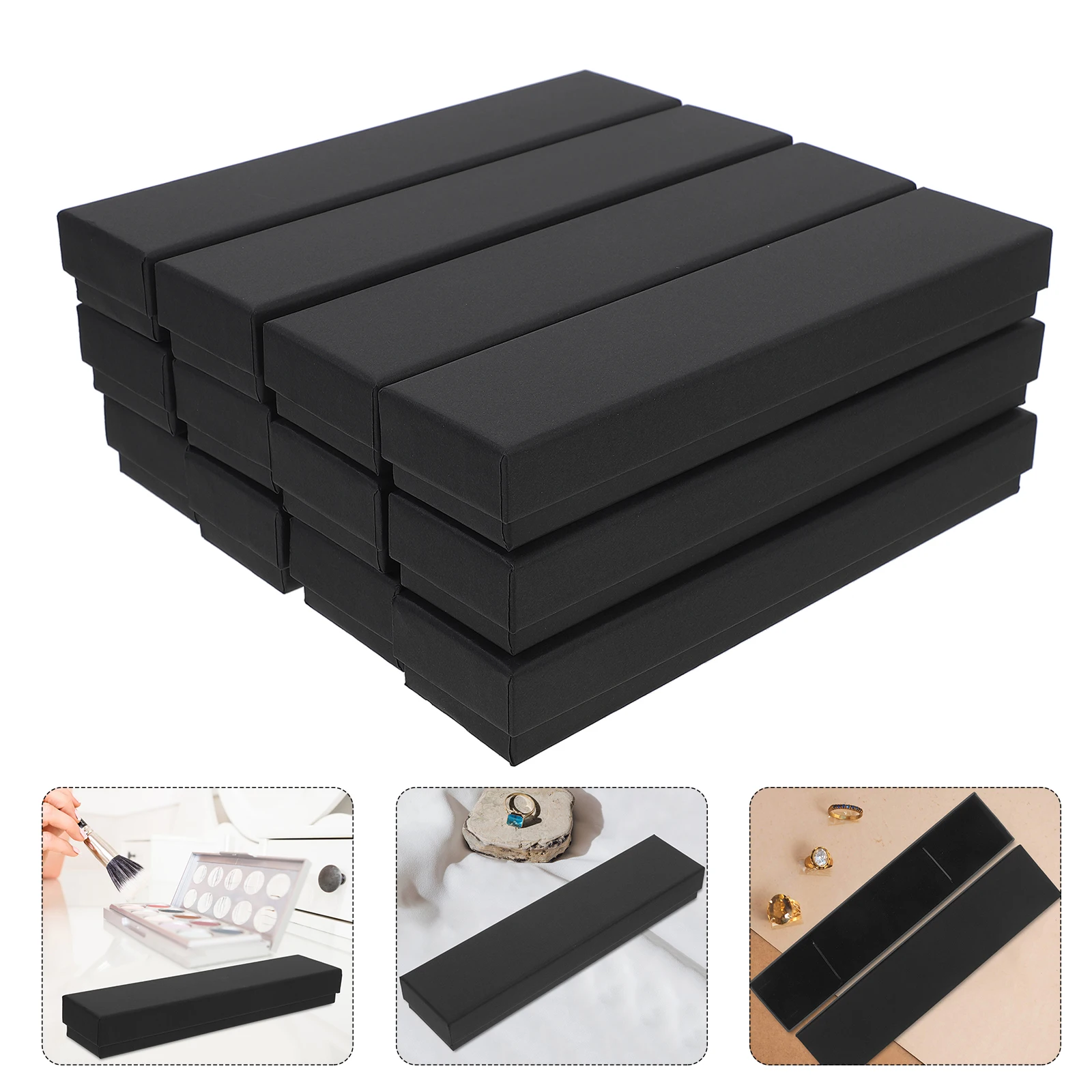 

12 Pcs Jewelry Packaging Box Storage Case Boxes for Bracelet Earring Black Small Necklaces Man