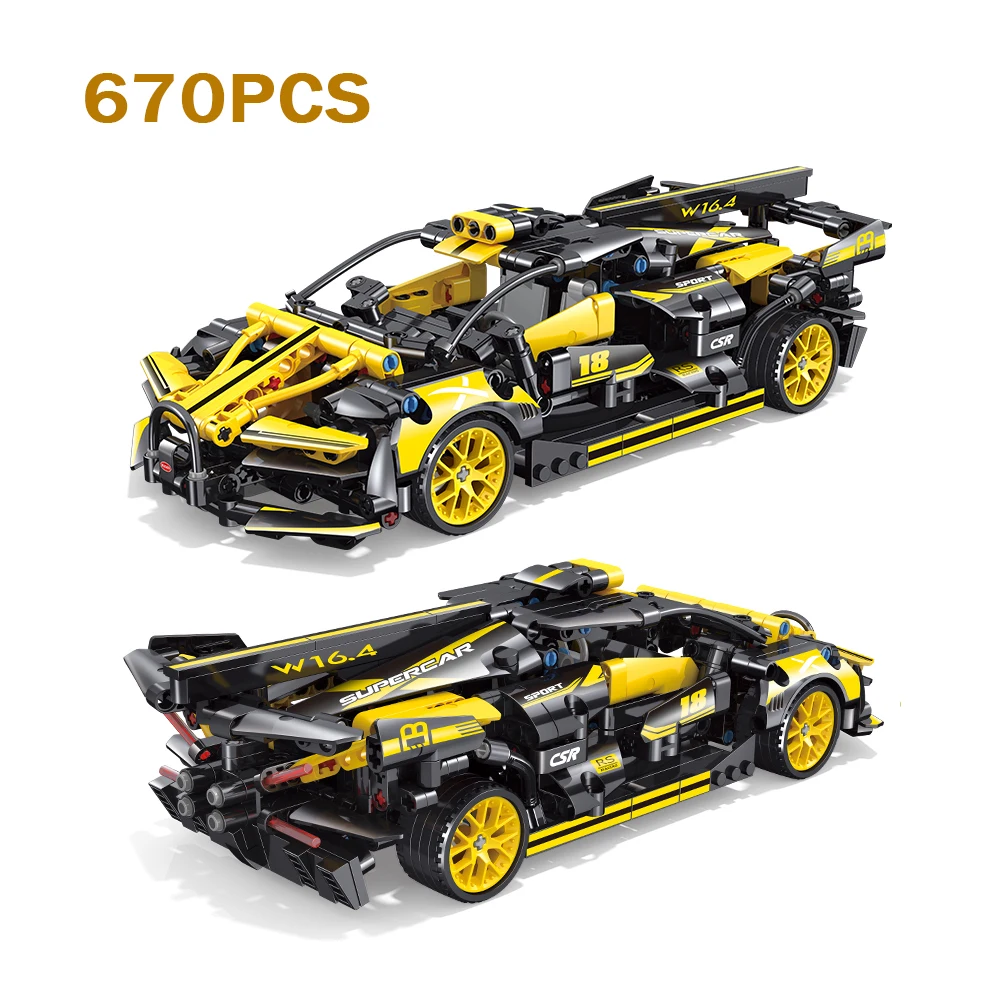 

670pcs MOC Technical CSR Sports Car Model Pull Back Building Blocks Set Overspeed Car Toy for Adults Christmas Birthday Gifts