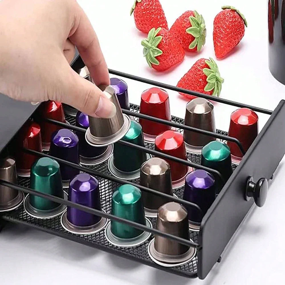 

40-струльный органайзер для кофейных капсул, подставка для хранения, практичные ящики для кофе, держатель для капсул для ящика для кофейных капсул Nespresso