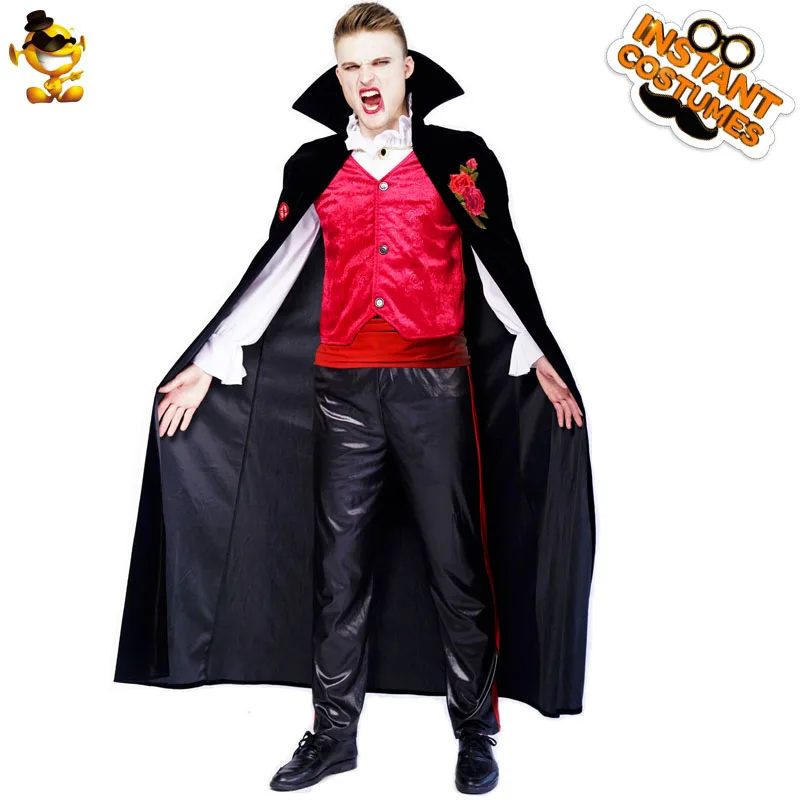 

Adult Men Vampire Costume Halloween Party Clothing Adult Cosplay Purim Fancy Dress Up Role Play Outfit With Cape For Men