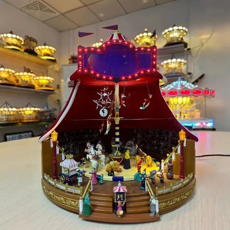 for American Mr. Christmas Circus Music Box Gift for Girls Wives Friends Birthday Present Xmas Decoration