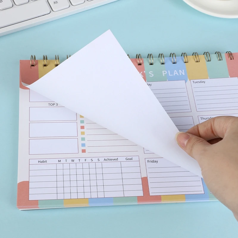 2024 Desk Calendar Hardcover Delicate Mini Desktop Note Coil Schedule Plan Book Office School Supplies