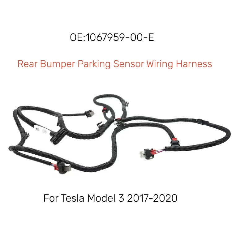 New 1067959-00-E For Tesla Model 3 2017-2020 Rear Reversing Radar Bumper Cable PDC Sensor Wiring Harness Assembly Auto Accessori
