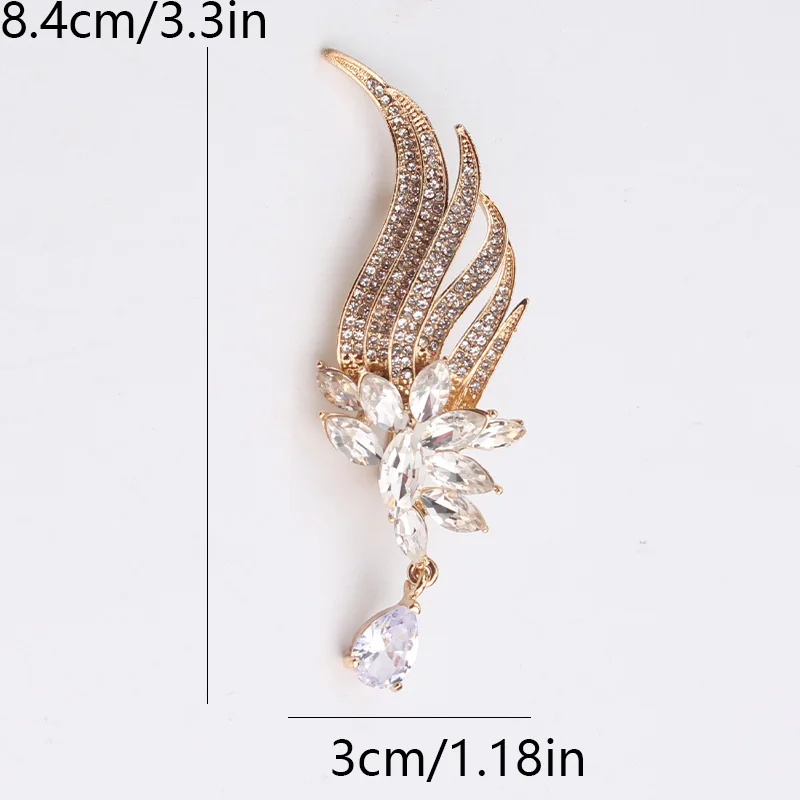 Modische einfache Anhänger Broschen kreative elegante Feder Anhänger Brosche Pin