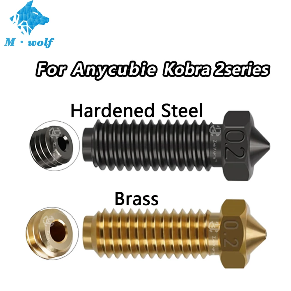 High Flow Hardened Steel Nozzles For Anycubic Kobra 2 Brass Volcano Nozzle For Kobra 2 Neo Pro Plus Max 3D Printer Parts