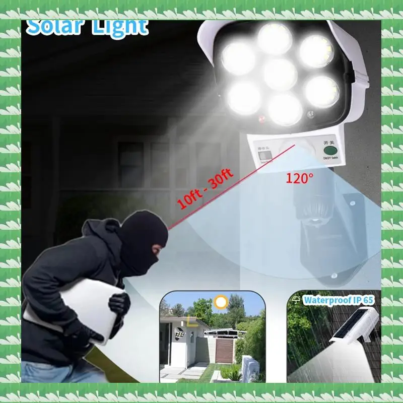 

1PCS Outdoor Solar Ligths 77Led PIR Motion Sensor Lamp Simulation Camera Solar Wall Light Waterproof Garden Decor Lights Durable