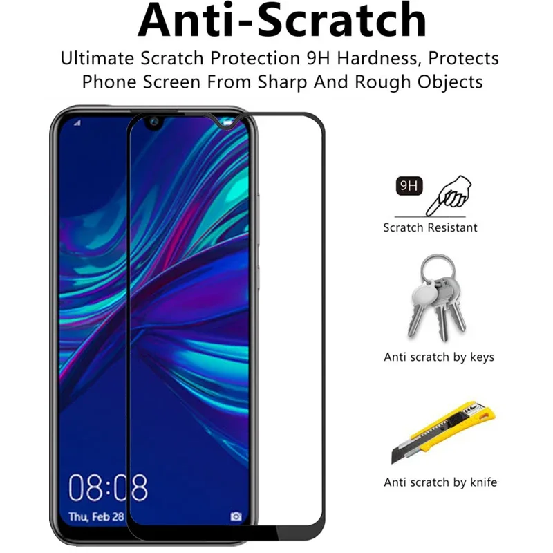 واقي شاشة 9d من الزجاج المقسى لهاتف هواوي p Smart plus 2018 pro 2019 غطاء على هاتف psmart smar samrt الواقي coque