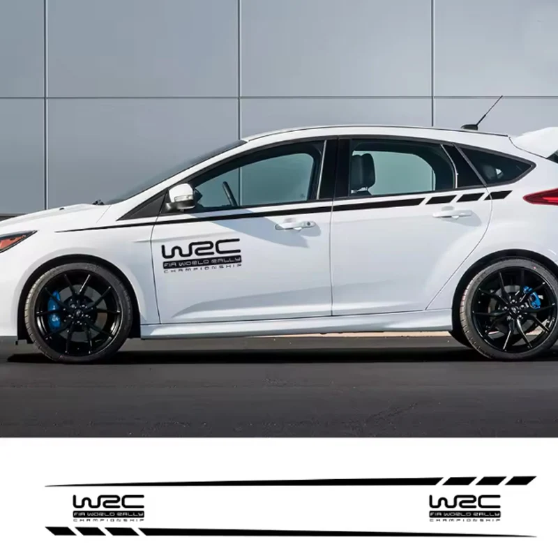 

2pcs Car Side Skirts Stickers Stylish Graphics Auto DIY Styling Vinyl Decals Car Tuning Accessories For Ford Focus 2 3 MK2 MK3