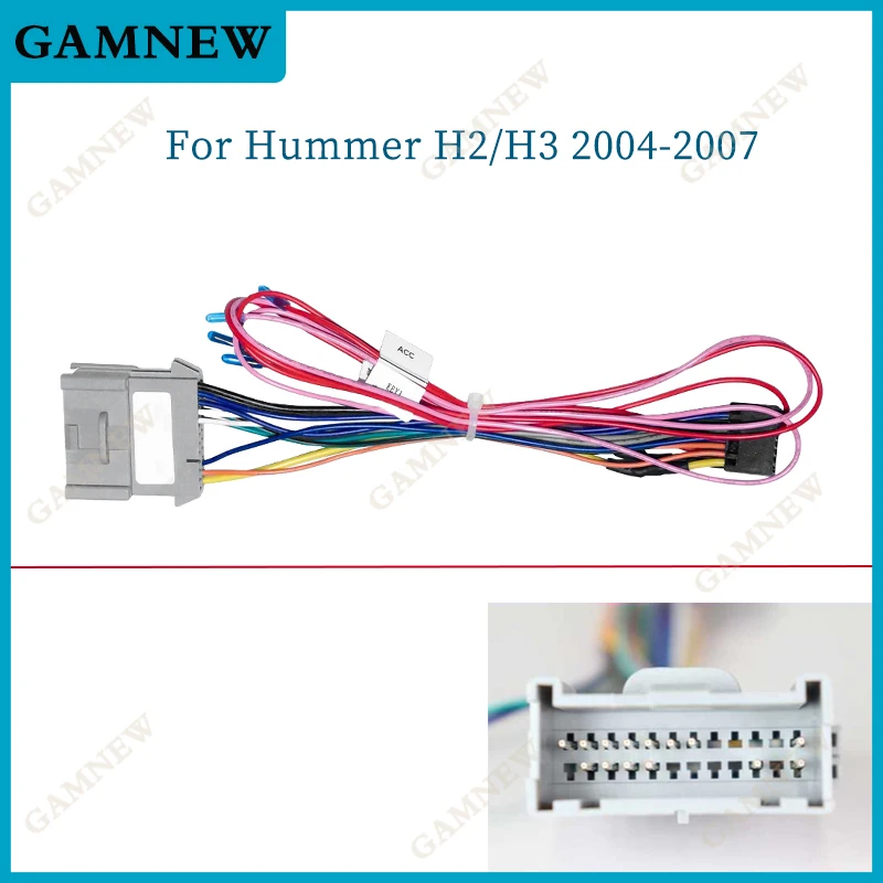 Car 16pin Power Cord Wiring Harness Adapter For Hummer H2/H3 2004-2007 Installation Head Unit Cable