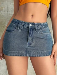 American Spice Girl denim skirt women fashion A-line bag buttocks without elastic slim skirt