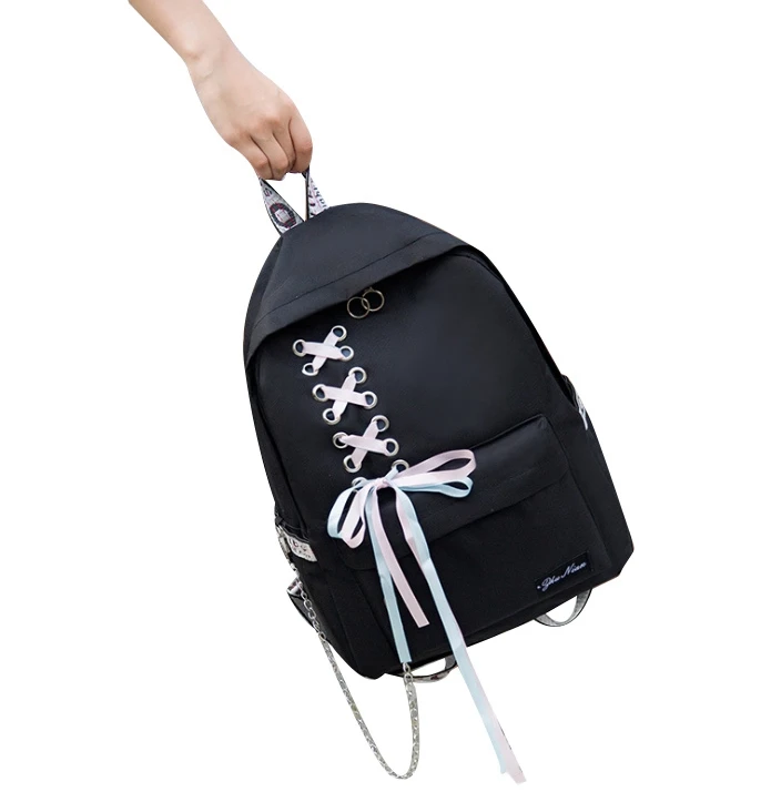 

Fashion Girl School Bag Female Students Laptop Backpack Kids School Bags for Teenage Girls Women Backpacks Black