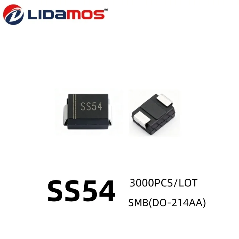 3000PCS/Reel SS54 SS56 SS510 SS520 SMB 5A SS54B SS56B SS510B SS520B Schottky Rectifier Diode SMD Surface Mount