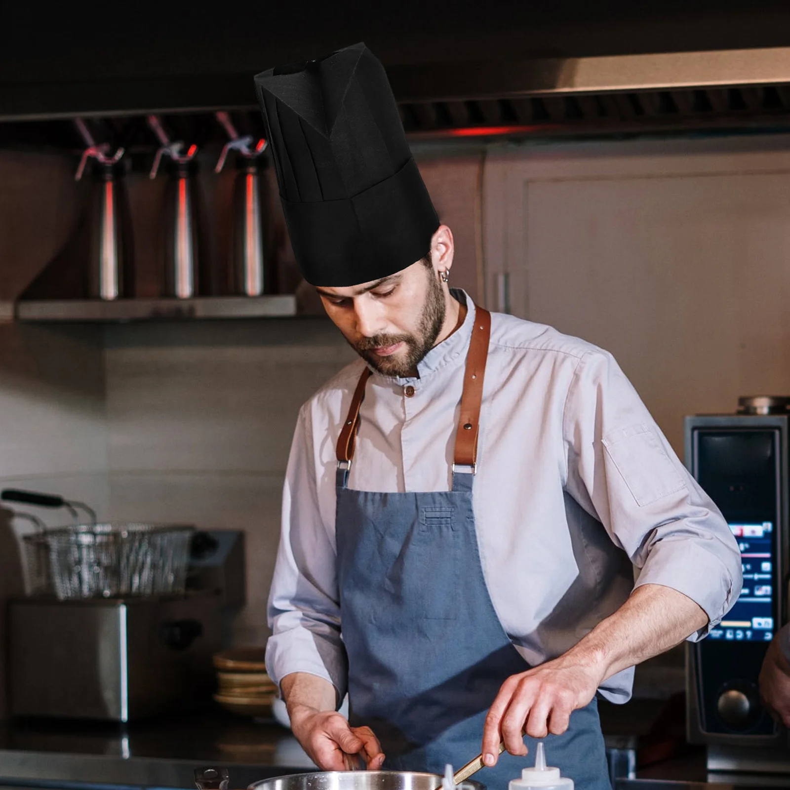 Chapeau de chef pour hommes, uniforme de restaurant, chapeaux de cuisine, travail unique, simple, attribuable, barbecue, cuisine