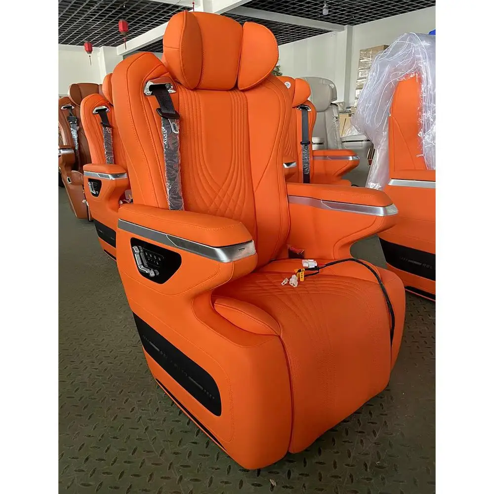 Haobang Luxury Electric Leather Car Seat single seat With Footrest Automotive Modified Seat For Alphard Vellfire