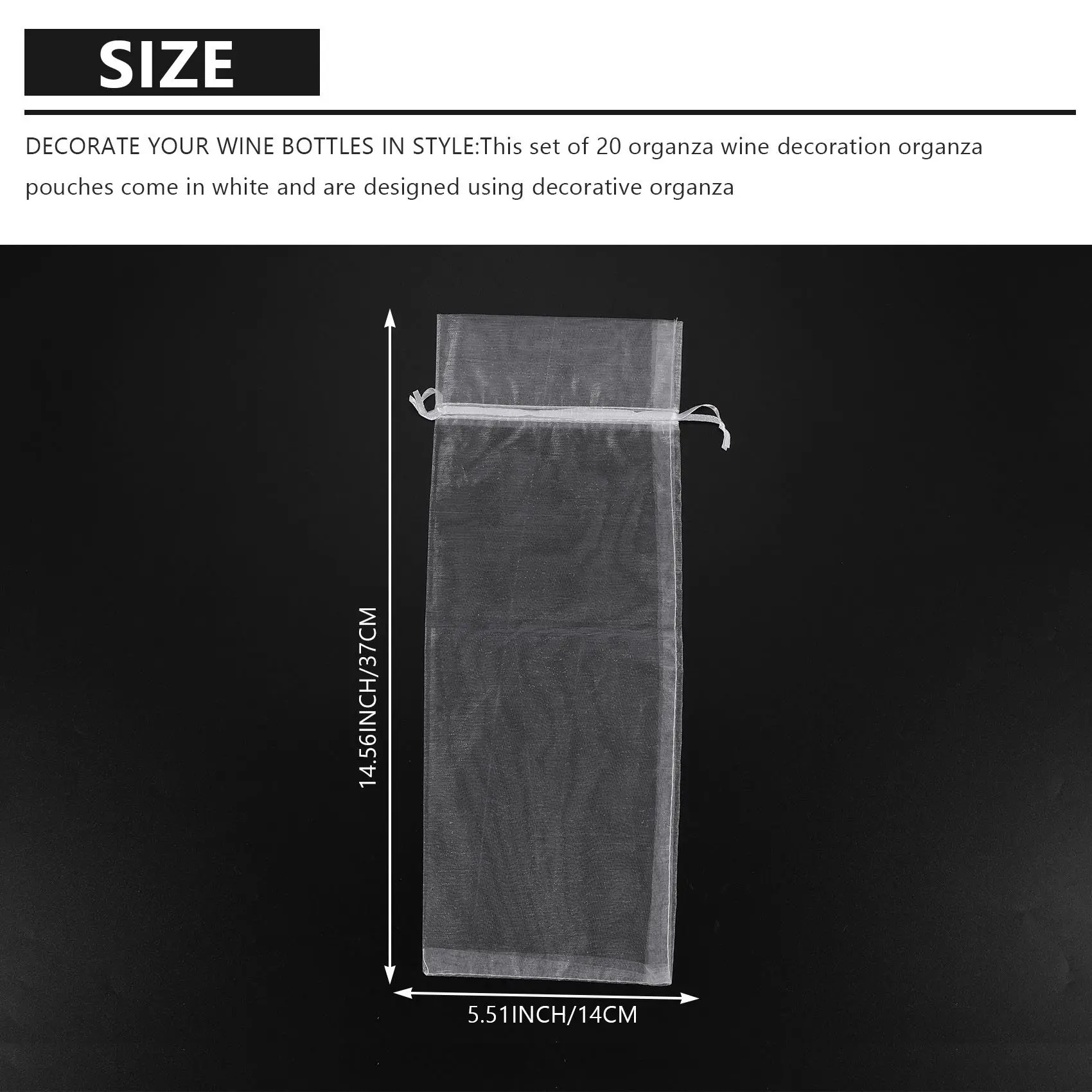 20 ชิ้น Sheer Organza ถุงไวน์ 14X37 เซนติเมตรนํากลับมาใช้ใหม่ง่ายขวดห่อชุดงานรื่นเริงบรรจุภัณฑ์ Baby Shower Wedding Favors ตัวอย่าง D