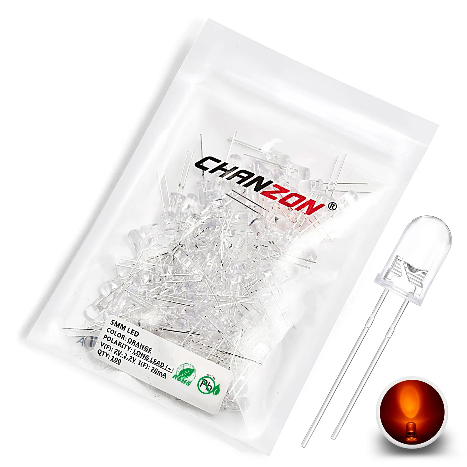 5-mm-LED-Dioden-Kit, lichtemittierend, warmweiß, rot, blau, grün, UV, orange, gelb, rosa, Set, 5 mm, 2 V, 3 V, Sortiment, super ultrahell