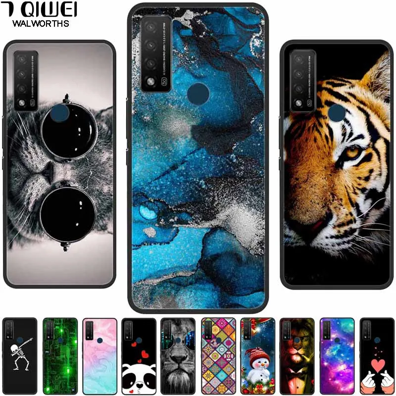 For TCL 20 R 5G Case T767H Soft TPU Print Panda Cats Silicon Protector Cover For TCL 20R 5G Cases Black Capa Fundas For TCL20R